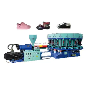 Machine de fabrication de chaussures entièrement automatique machine de moulage par injection verticale avec table rotative machine d'injection table rotative