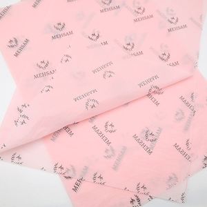 Papier de soie d'emballage en rouleau, blanc, rose, vert, avec logo personnalisé, impression dorée, écologique, épaisseur 17g 80gsm, pour emballage en boîte - Product Image 2