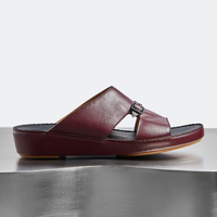 SHIKOL bordeaux en cuir de veau sandale traditionnelle hommes pantoufle sangle à la main rembourrage doux sandales italiennes hommes dubaï sandales arabes