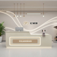 Comptoir de caisse pour salon de beauté, comptoir de réception peint, magasin de vêtements, clinique dentaire, réception esthétique médicale