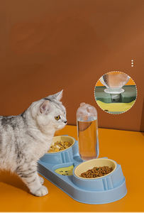 Venda por atacado de produto para animais de estimação, cão duas potes com dispensador de garrafa de água - Product Image 3