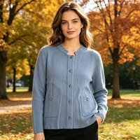 Cardigan en tricot pour femme à manches longues et simple boutonnage, personnalisable en gros