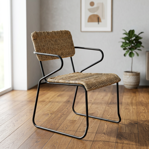 Chaise de patio tressée torsadée tendance – Mobilier d'extérieur robuste et résistant aux intempéries avec surface tapis, écologique - Product Image 3