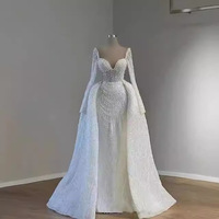 AL1769-Robe de mariage africaine perlée en cristal 2 en 1, robe de mariée bohème, 2 en 1, nouvelle mode, 2024