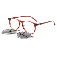 Clip magnétique à cadre ovale sur lunettes cadre en acétate durable avec pince à lentilles solaires en métal aimants haute puissance conception antidérapante