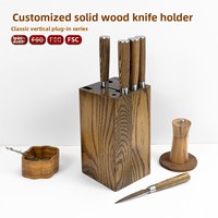 Portacuchillos Magnético Multifuncional de Madera Maciza de Acacia Lvsen, para Uso en la Cocina, Venta al por Mayor Directa de Fábrica de Guangdong