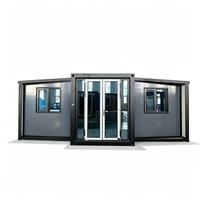 Maison conteneur pliable et extensible à double aile de 20 et 40 pieds, construction modulaire à assemblage rapide pour dortoirs de travailleurs, camps et abris d'urgence