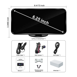 6.25 "1080P HD ADAS Carplay DVR thông minh Ống kính kép đài phát thanh hệ thống âm thanh MP5 Máy nghe nhạc Carplay Dashcam 2K xe màn hình - Product Image 6