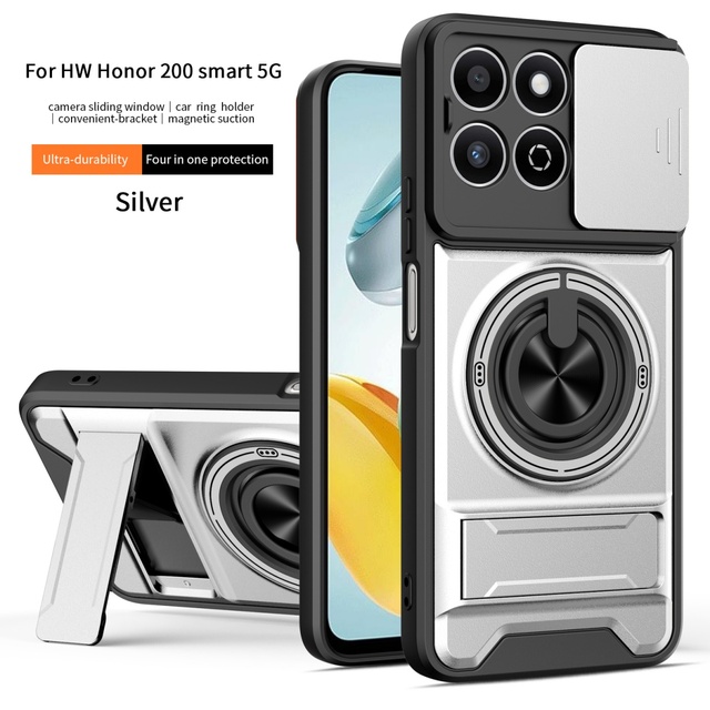 Mobile Accessories Magnetic Slider Lens Protector Cell Phone Back Cover Case for Huawei Honor 200 Smart 5G