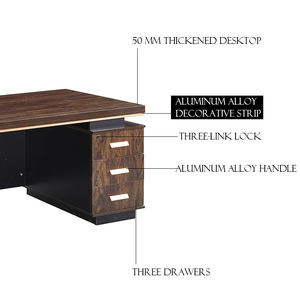 Tedarik toptancı 50 MM kalın masaüstü ahşap tahıl masa direktörü ev ofis için ofis masası çalışma masası - Product Image 4