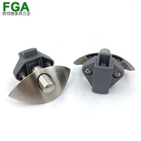 Loquet à bouton demi-lune moderne en acier, nickel brossé, sans clé, dissimulé, pour meubles, armoires et tiroirs de camping-car et caravane