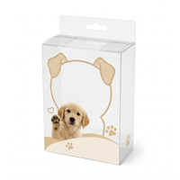 Boîte en plastique portable multi-tailles à motif personnalisé, de qualité alimentaire, transparente, pour le stockage et l'emballage de biscuits et friandises pour chiens