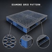 Palette en plastique renforcé double face 4 directions en HDPE, grille de stockage, capacité de charge dynamique et statique, pour rayonnage d'entrepôt, chariot élévateur, sur mesure