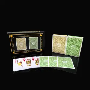 Kartu bermain Poker tahan air Set ganda plastik Normal PVC kasino menerima LOGO khusus pabrikan
