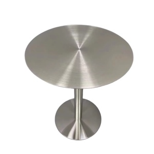 Mesa de Jantar de Restaurante em Aço Inoxidável com Design Moderno, Tampo Redondo e <span class=keywords><strong>Base</strong></span> - Product Image 3