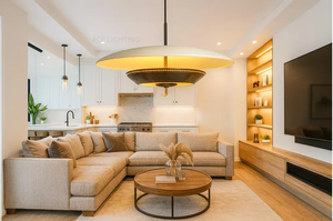 Retro Brass UFO Pendant <b>Light</b> Round Glass Shade E27 <b>LED</b> 2700K Warm White <b>for</b> Living <b>Room</b> - Product Image 2