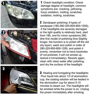 Liquide de nettoyage pour phares fissurés, jaunissement, oxydation, kit de réparation et de rénovation des phares de <span class=keywords><strong>voiture</strong></span> - Product Image 5