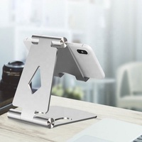 Support de téléphone portable pliable de bureau universel Support de téléphone portable flexible en alliage d'aluminium Angle réglable pour l'extérieur
