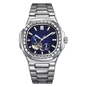 Nouveauté Montre mécanique personnalisée avec logo Montres automatiques de luxe pour hommes serties de diamants Montre squelette automatique à quartz pour hommes - Product Image 2