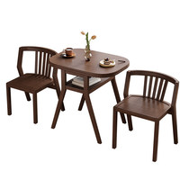 Table et chaises de salle à manger en bois massif pour usage domestique, table de salle à manger de petite taille, table et chaises de balcon pouvant être rangées comme une table