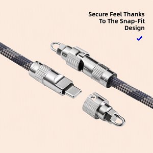 Câble de charge portable USB-C vers USB-C 60W <span class=keywords><strong>avec</strong></span> connecteur en alliage de zinc et tressage en nylon, idéal pour les voyages - Product Image 2