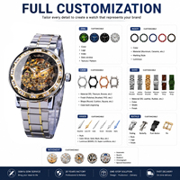 OEM ODM Individuelles Logo Winner 614 Herren Automatik-Skelett-Uhr Edelstahl Luxus Business Leuchtende Mechanische Armbanduhr