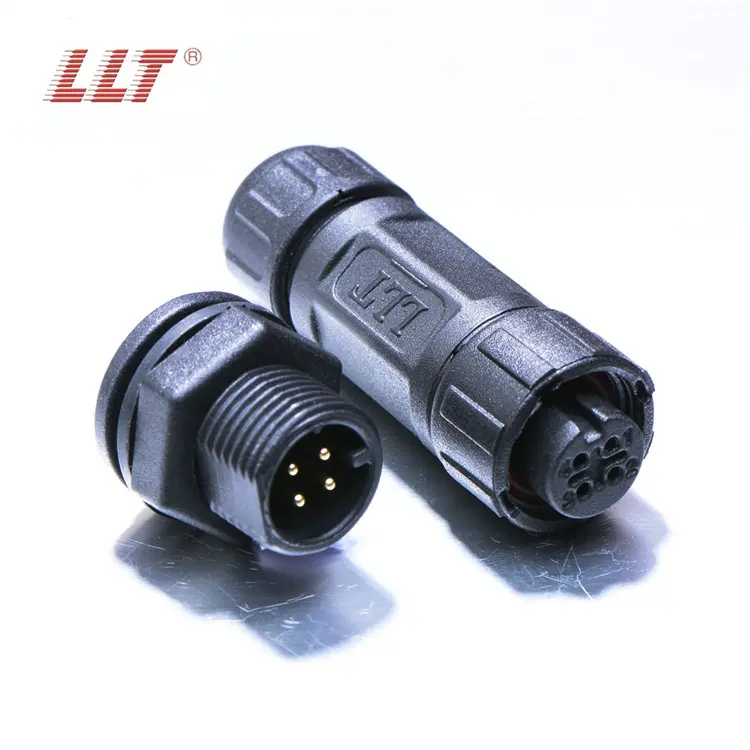 M12 Round Socket Connector Panel Mount Bulkhead Charge 2 3 4 5 6 7 8 Pin Waterproof Connector IP67