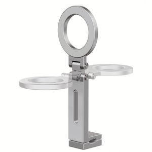 Wholesale Aluminum Magnetic <b>Rotating</b> Airplane Luggage Live Show Phone Clamp Stand Foldable Travel Mobile Phone Holder - Product Image 1