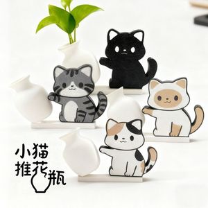 Mini Cat Whisker Vase Holder Ceramic Desk Ornament Cartoon Style Decor For Home Office Gift Birthday - Product Image 2