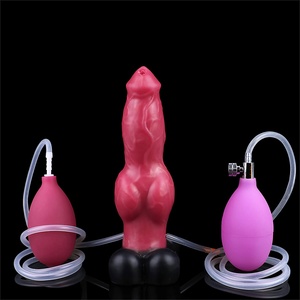 Squirting Inflatable Soft Silicone Anal Plug Ejaculating Adult Sex Toys with Strong Suction Cup Animal <b>Dildo</b> Suitable for Women - Product Image 4