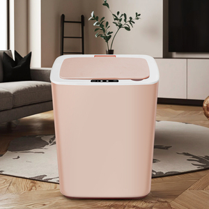 Swing Top ถังขยะในรถยนต์,ถังขยะอัตโนมัติมีฝาปิดและช่องเก็บของ - Product Image 1