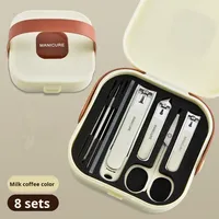 Ensemble de miroirs de manucure en acier inoxydable de luxe haut de gamme avec coupe-ongles et outils complets écologiques