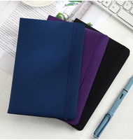 Carnet de notes personnalisé format A5, simple, pour le bureau, couverture en PU épaisse, impression lin, sangle en cuir