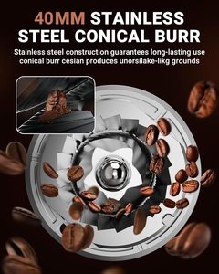 Machine commerciale professionnelle de moulin à café électrique d'entonnoir automatique d'écran tactile de LED pour la maison RV magasins hôtels - Product Image 4
