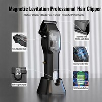 Cortapelos con Cuchilla DLC, Motor Magnético de 11000 RPM, Pantalla LED, Recargable por USB Tipo-C, para Salón y Barbería, Ajustable, con Recordatorio de Aceite