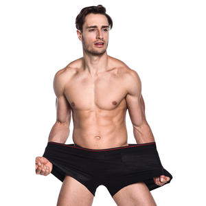 Vanfound Super Boxer grande taille avec logo XL pour hommes, caleçon jambe large couleur unie, sous-vêtements tricotés, cheveux pour adultes plus <span class=keywords><strong>engrais</strong></span> - Product Image 1