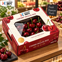 Boîtes en carton ondulé de haute qualité pour l'emballage de cerises fraîches, finition brillante, vente en gros