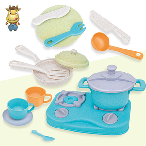 Ensemble de cuisine pour enfants en paille de blé écologique, jouet d'imitation, 14 pièces - Product Image 2
