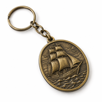 Porte-clés personnalisé avec emblème de bateau à voile en relief, logo personnalisable, vente en gros, souvenir, fabricant en gros