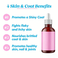 Suplemen Tetes Kolagen Pantosonic Acid Asam Folat Vitamin C untuk Anjing, Formula Alami untuk Pertumbuhan Rambut dan Kesehatan Kulit, Impor