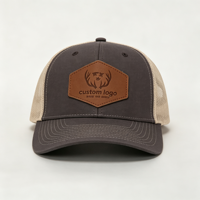 Casquette de sport pour homme personnalisée à 6 panneaux, avec logo en cuir, classique, en coton blanc, pour la course à pied