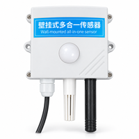 Capteur de qualité de l'air mural RS485 4-20mA 0-5V avec mesure du CO2, de la température, de l'humidité et de l'éclairement