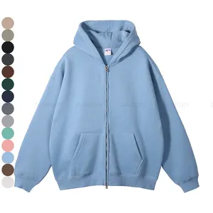 Wholesale Unisex Fleece Pullover Hoodie Unisex Pullover High Quality 52 Cotton 48 Polyester Fleece Fabric Men Hoodie With Zipper