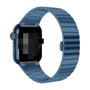 Pulseira luxuosa de aço inoxidável, para apple watch series 1/2/3/4/5/6/7/8/se/ultra