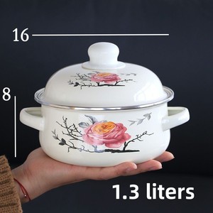 Casserole compacte émaillée épaissie 18CM à double poignée pour la cuisson des nouilles et la cuisine domestique - Product Image 6