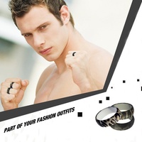 Bague de sport unisexe personnalisée en silicone imprimé léopard de 87 mm de large, noire/grise, style européen et américain