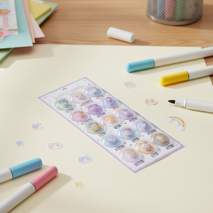 Pegatinas 3D en relieve de dibujos animados con efecto cápsula, de PVC con relieve en relieve, con diseños de Eosin Star Magic Wood Snow Beech Puffy Etar Crown Tooth, para decoración del hogar - Product Image 5