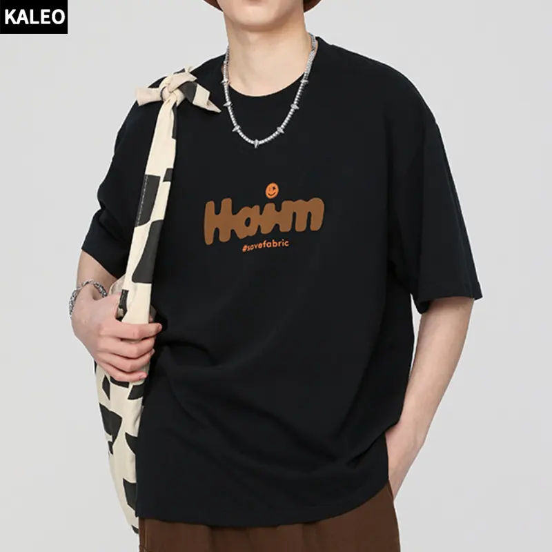 Kaleo yüksek kalite özel sportif artı boyutu T-shirt erkek düz tasarım eğlence yuvarlak boyun T-shirt