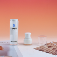 Flacon cosmétique sans air en acrylique de 15 ml, 30 ml, 50 ml, flacon pour sérum pour les yeux, lotion pour le soin de la peau avec pulvérisateur sans air, logo imprimé à l'écran