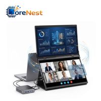 Monitor Portátil Plegable CoreNest de 15.6 Pulgadas con Pantalla Dual 2K, Pantalla Extensora para Laptop para Productividad en la Oficina, Reuniones de Negocios
